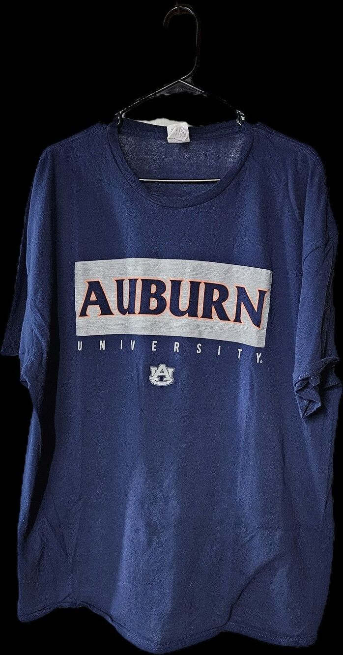Auburn University Tigers Men's T-Shirt 2XL Navy Delta Apparel College Logo Tee